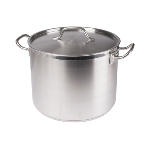 Premium Induction Stock Pot with Cover 24 qt. Tri-Ply Heavy Duty 18/8 Stainless Steel 13-3/8" Diameter x 10-1/4" Height