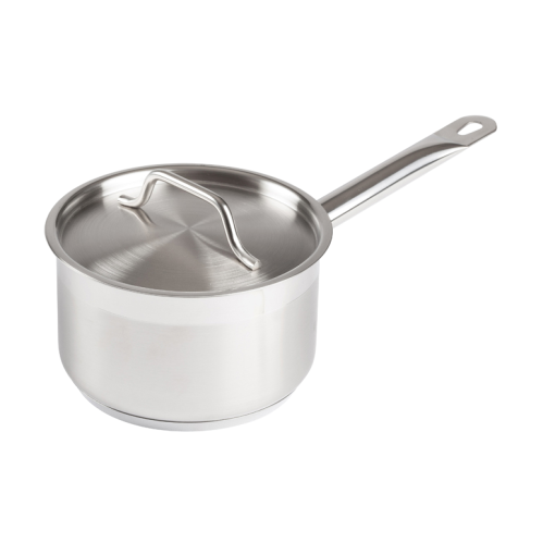 Premium Induction Sauce Pan with Cover 2 qt. Tri-Ply Heavy Duty 18/8 Stainless Steel 6-3/8" Diameter x 3-3/4" Height