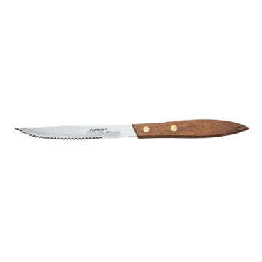 Steak Knife 4-3/8" Stainless Steel Blade with Wooden Handle 9-1/4" O.A.L. - One Dozen