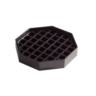 Drip Tray Octagonal Black BPA Free Plastic 4-1/2" - 4 Trays/Pack