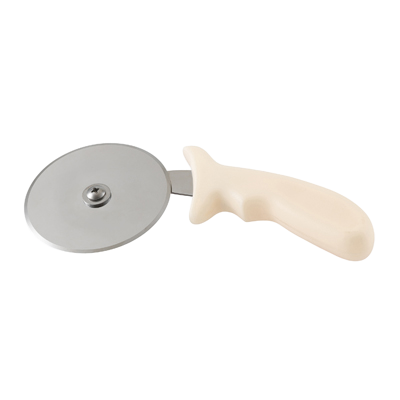 Pizza Cutter Stainless Steel with White Polypropylene Handle 4" Diameter