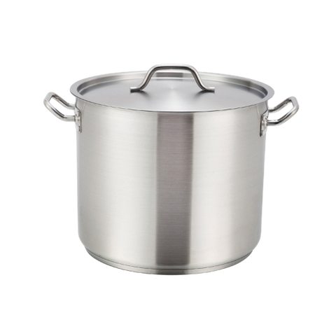 Premium Induction Stock Pot with Cover 40 qt. Tri-Ply Heavy Duty 18/8 Stainless Steel 15-3/4" Diameter x 11-3/4" Height
