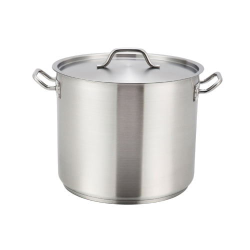Premium Induction Stock Pot with Cover 32 qt. Tri-Ply Heavy Duty 18/8 Stainless Steel 14-1/4" Diameter x 11-3/4" Height