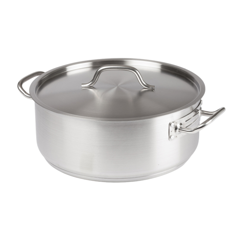Premium Induction Brazier with Cover 20 qt. Tri-Ply Heavy Duty 18/8 Stainless Steel 15-3/4" Diameter x 6" Height