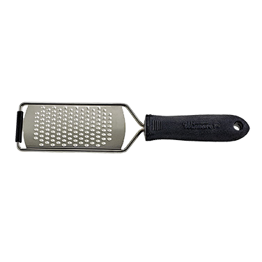 Grater with 1.5 mm Diameter Holes Stainless Steel with Soft Grip Black Handle 10"