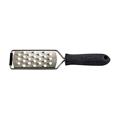 Grater with 6 mm Diameter Holes Stainless Steel with Soft Grip Black Handle 10"