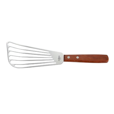 Fish Spatula Slotted Satin Finish Stainless Steel with Wood Handle 6-3/4" x 3-1/4"