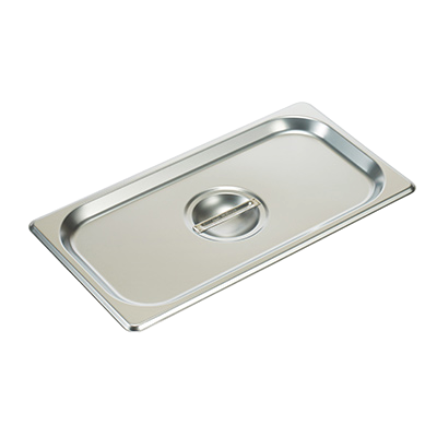 Steam Table Pan Cover with Handle 1/3 Size 25 Gauge Standard Weight 18/8 Stainless Steel