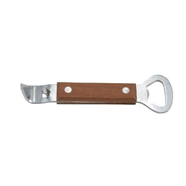 Can Tapper/Bottle Opener with Wooden Handle Stainless Steel 7"L