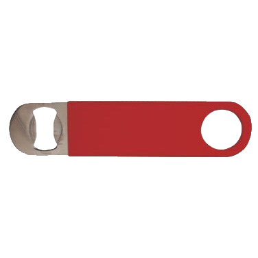 Bottle Opener Flat Red PVC-Coating Stainless Steel 7"L