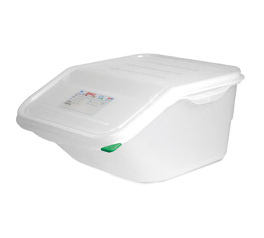 Araven Ingredient Bin 4 Gallon 16-3/8" x 13-3/8" x 8" White Translucent Polypropylene