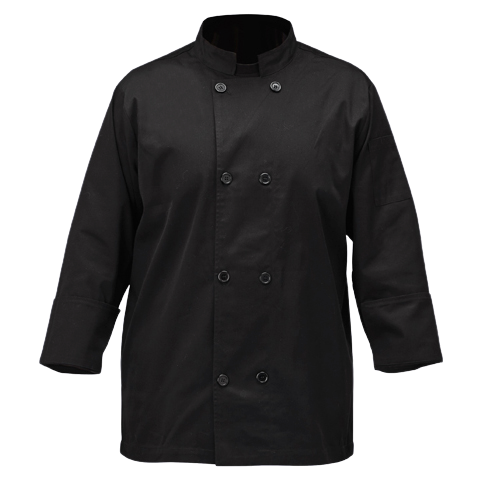 Mulholland Chef Coat Black XL 65/35 Poly-Cotton Blend