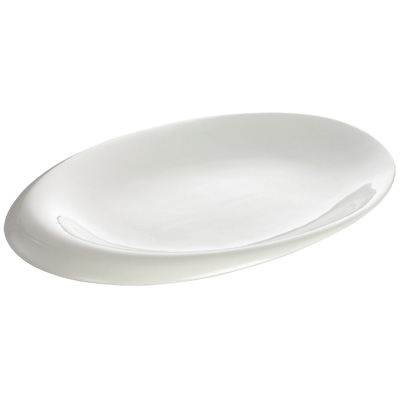 Bowl Creamy White Porcelain 12" x 9-1/8" - 12 Bowls/Case