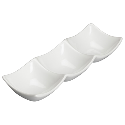 Trio Bowl 5 oz. Bright White Porcelain 8-3/4" x 3" - 36 Bowls/Case