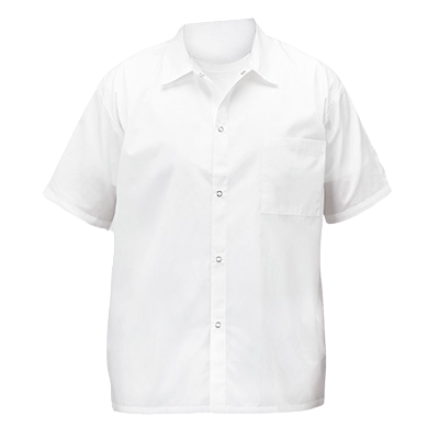 Broadway Chef Shirt White Small Short Sleeved 65/35 Poly-Cotton Blend