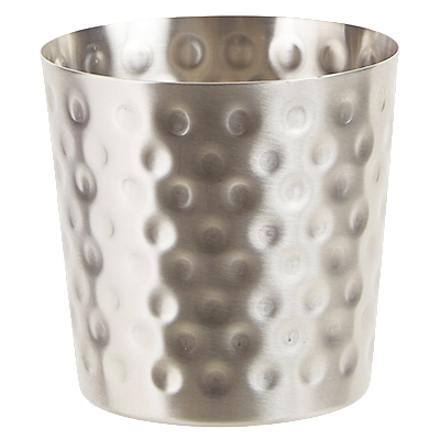 Fry Cup Hammered Stainless Steel Satin Finish 3-1/4" Diameter x 3-1/2" Height