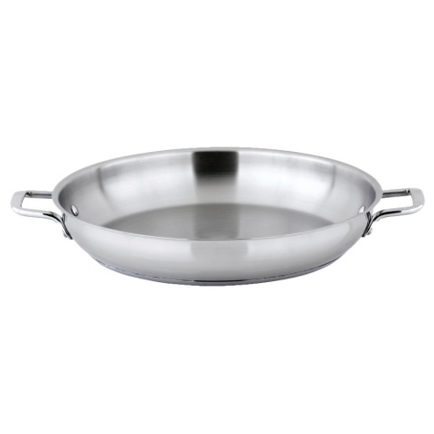 Induction Omelet Pan with Handles Tri-Ply Heavy Duty Stainless Steel 9-1/2" Diameter x 2" Height
