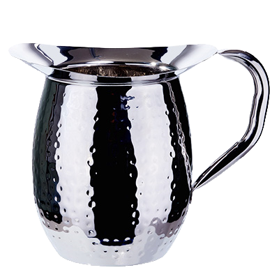 Bell Pitcher Hammered Heavy Weight Stainless Steel Mirror Finish 2 qt.