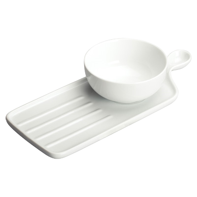 Soup & Sandwich Set Bright White Porcelain 11-5/8" x 4-3/4" - 12 Sets/Case