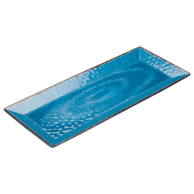 Plate Blue Melamine 19" x 8" - 24 Plates/Case