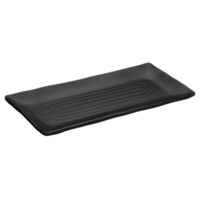 Plate Black Melamine 10-1/2" x 4-1/2" - 24 Plates/Case