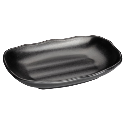 Plate Black Melamine 7-3/4" x 5" - 24 Plates/Case