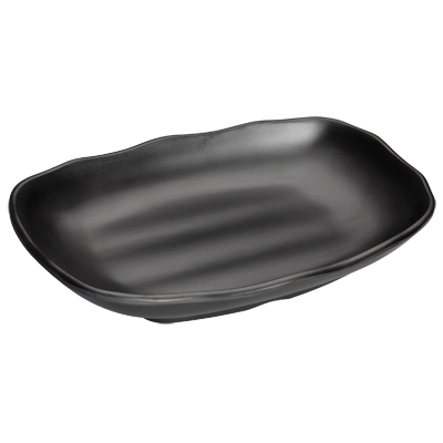 Plate Black Melamine 10" x 6-1/8" - 24 Plates/Case