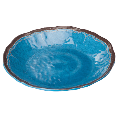 Plate Blue Hammered Melamine 9-5/8" Diameter - 24 Plates/Case