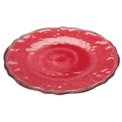 Plate Red Hammered Melamine 9" Diameter - 24 Plates/Case