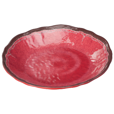 Plate Red Hammered Melamine 9-5/8" Diameter - 24 Plates/Case