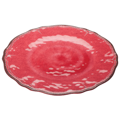 Plate Red Hammered Melamine 11" Diameter - 24 Plates/Case