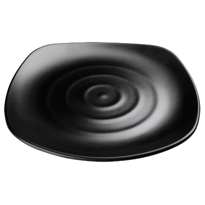 Plate Black Melamine 13-3/4" - 12 Plates/Pack