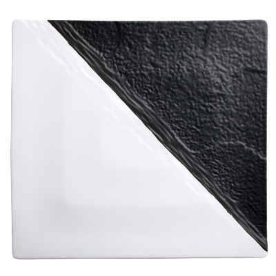 Platter Black & White Porcelain 13" - 2 Platters/Pack