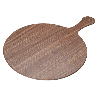 Platter with Handle Wood Grain Look Melamine 11-7/8" Diameter - 12 Platters/Case