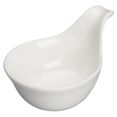 Sauce Boat 3 oz. Bright White Porcelain 3" Diameter x 2" Height - 36 Boats/Case