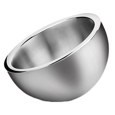 Display Bowl Angled 2-1/4 qt. Stainless Steel 9" Diameter