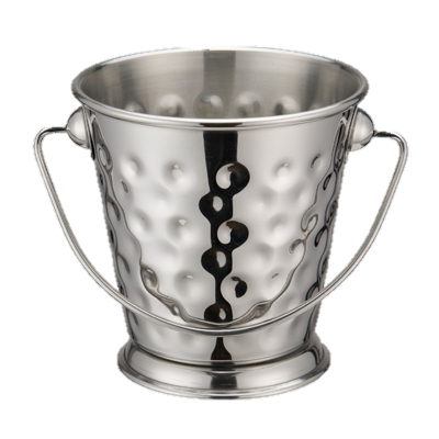 superior-equipment-supply - Winco - Mini Serving Pail Stainless Steel Hammered 3.5" dia.