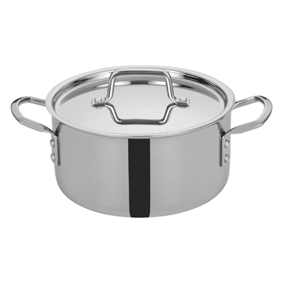 Tri-Gen™ Induction-Ready Stock Pot with Cover 4-1/2 qt. Stainless Steel 8-1/2" Diameter x 6-1/2" Height