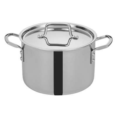 Tri-Gen™ Induction-Ready Stock Pot with Cover 6 qt. Stainless Steel 8-1/2" Diameter x 7-2/3" Height