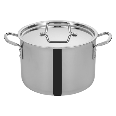 Tri-Gen™ Induction-Ready Stock Pot with Cover 8 qt. Stainless Steel 9-1/2" Diameter x 8-1/2" Height