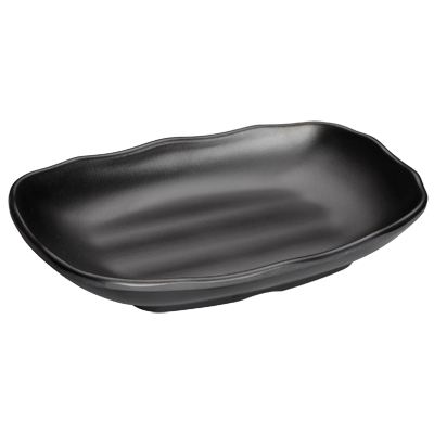 Plate Black Melamine 8-3/4" x 5-1/2" - 24 Plates/Case