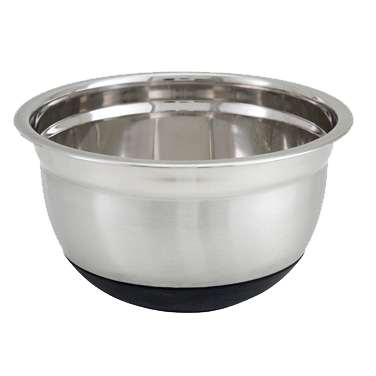 superior-equipment-supply - Winco - Stainless Steel German Mixing Bowl With Black Non-Slip Silicone Base 1-1/2 Quart
