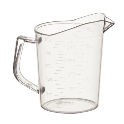 Measuring Cup with Raised Graduation Markings Clear Polycarbonate 1 Pint