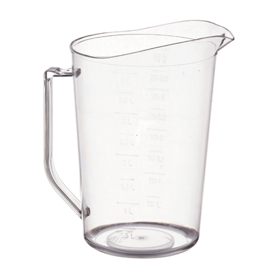 Measuring Cup with Raised Graduation Markings Clear Polycarbonate 4 qt.