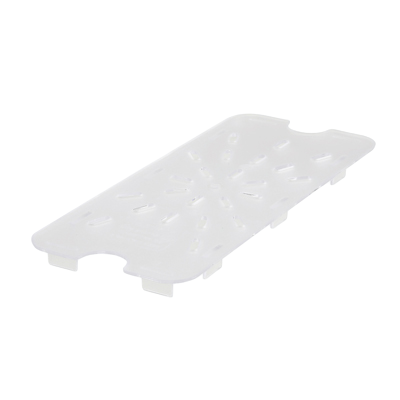 Poly-Ware Drain Shelf for 1/3 Size Food Pan Polycarbonate 10-1/4" x 4-7/16"