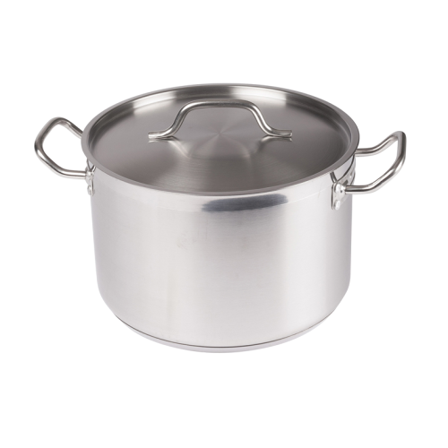 Premium Induction Stock Pot with Cover 12 qt. Tri-Ply Heavy Duty 18/8 Stainless Steel 11" Diameter x 7-1/8" Height