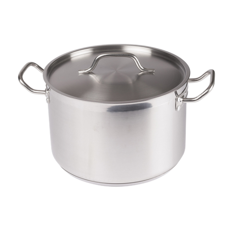 Premium Induction Stock Pot with Cover 12 qt. Tri-Ply Heavy Duty 18/8 Stainless Steel 11" Diameter x 7-1/8" Height