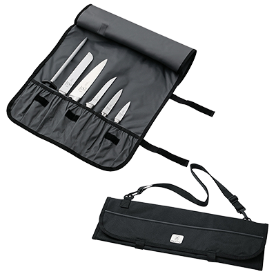 Mercer Culinary 7 Pocket Knife Roll Black 21" x 8" x 1"