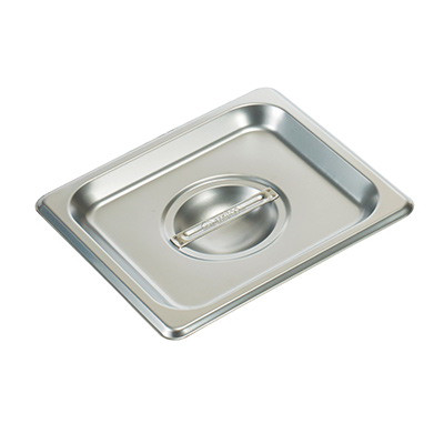 Steam Table Pan Cover with Handle 1/6 Size 25 Gauge Standard Weight 18/8 Stainless Steel
