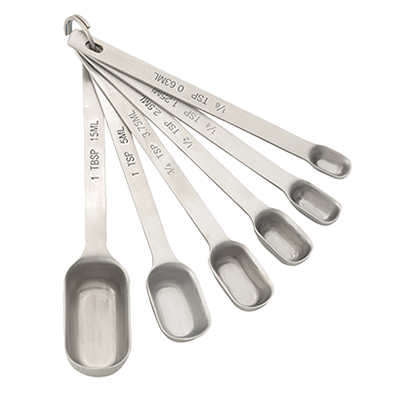 superior-equipment-supply - Harold Imports - HIC Spice Measuring Spoon Set From 1/8 tsp - 1 TBS. Stainless Steel (Set of 6)